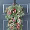 Glitzhome® 28"H Christmas Red Pomegranate Berry & Holy Leaf Teardrop